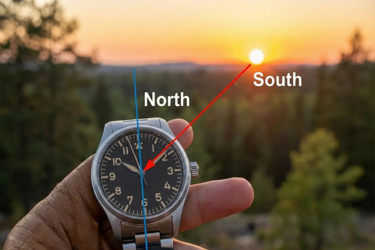 چگونگی جهت یابی با ساعت مچی