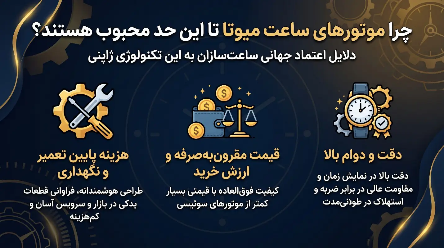 دلایل محبوبیت موتور ساعت میوتا